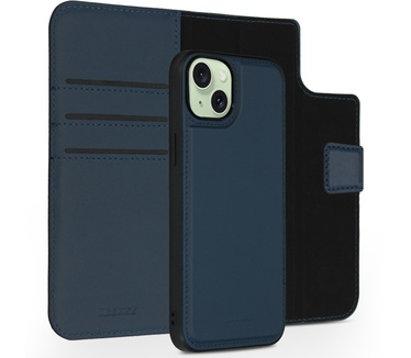 Accezz Premium Leather 2 in 1 Wallet Bookcase iPhone 15 Plus - Donkerblauw