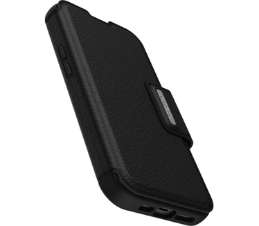 Otterbox OtterBox Strada-hoesje voor iPhone 14 Pro Max, schokbestendig, valbestendig, lederen folio met kaarthouder, 3x getest volgens militaire standaard, Zwart, Geen retailverpakking