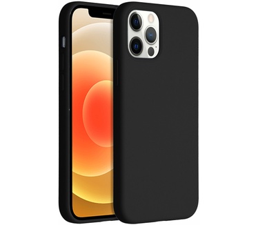 Accezz Liquid Silicone Backcover iPhone 12 (Pro) - Zwart