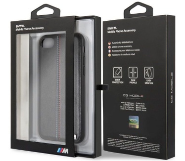 BMW Tricolor Stitches Leren Hard Case - iPhone 7/8 (4,7") - Zwart  Zwart