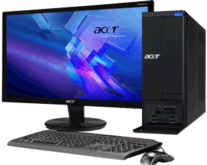 Acer Aspire X3400 desktop + Acer P226HBDQ 22" TFT-scherm