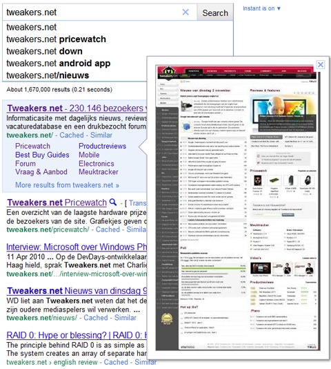 Google Instant Preview