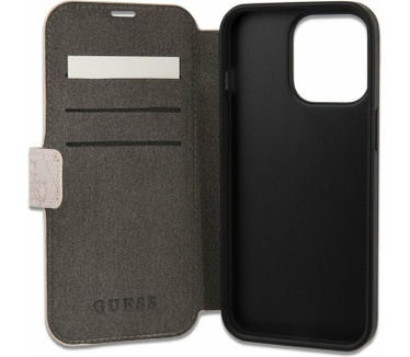 Guess 4G Metal Logo Book Case - iPhone 13 Pro Max (6.7") - Roze Roze