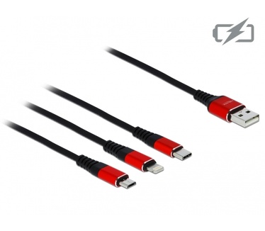 Delock USB Charging Cable 3 in 1 for Lightning / Micro USB / USB Type-C 30 cm