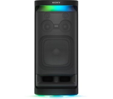 Sony SRS-XV900 SRSXV900B.CEL Bluetooth-partyluidspreker met omnidirectioneel geluid (verlichting, voor binnen en buiten, 25 uur batterij, karaoke-functie en touchscreen, zwart