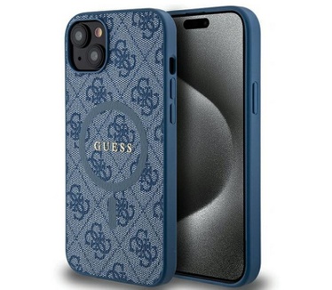 Guess 4G MagSafe Back Case - Apple iPhone 15 Plus (6.7") - Blauw Blauw