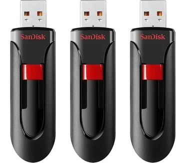 Sandisk Cruzer Glide 32GB Zwart, 3 stuks