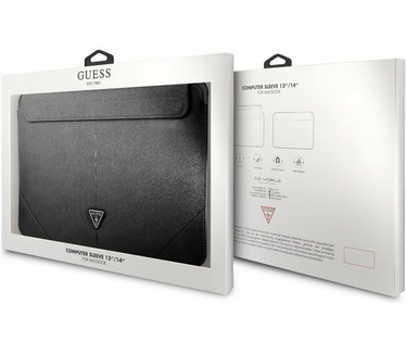Guess Saffiano Laptoptas voor o.a. Apple MacBook (13"/14") Zwart Zwart