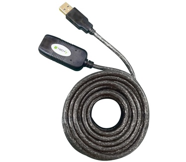 Techly Active Extension Cable USB 2.0 Hi-Speed 10m IUSB-REP10TY Zwart