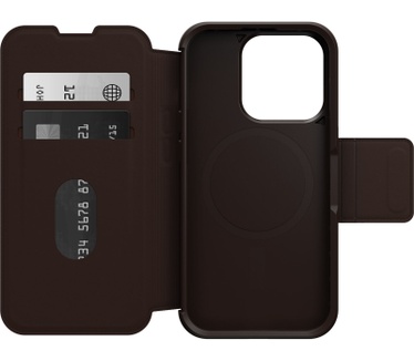 Otterbox Strada Series Folio MagSafe voor iPhone 15 Pro, Espresso (Brown)