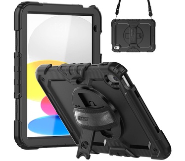 Accezz Rugged Backcover met schouderstrap iPad 10.9 (2022) - Zwart