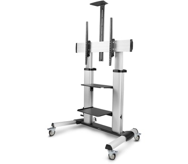 Startech.com Verrijdbare TV Standaard op Wielen voor 60-100inch Flat Screens tot 100kg, In Hoogte Verstelbaar via Krukas, Mobiele Televisie Standaard/Trolley