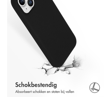 Accezz Liquid Silicone Backcover iPhone 15 - Zwart