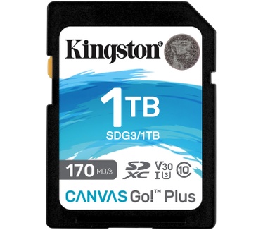 Kingston 1TB SDXC Canvas Go Plus 170R C10 UHS-I U3 V30