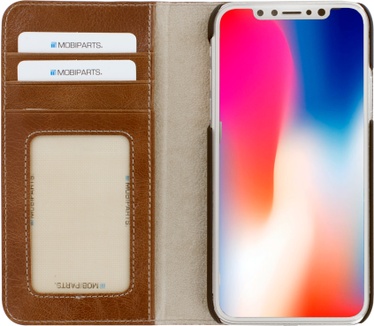 Mobiparts Excellent Wallet Case Apple iPhone X, iPhone XS Oaked Cognac