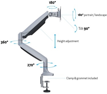 Multibrackets M Deskmount Spring Single Silver
