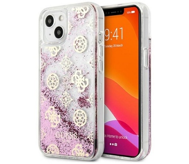 Guess 4G Liquid Glitter BackCase Apple iPhone 13 Mini (5.4") Roze Roze
