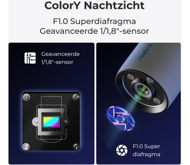 Reolink Reolink ColorX-serie P320X - 4MP buitencamera, nachtzicht in ware kleuren, PoE, 3000K instelbaar warm licht