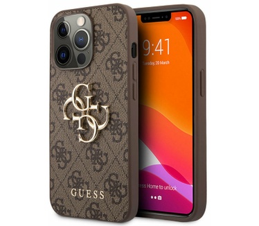 Guess 4G Metal Logo Back Case - iPhone 13 Pro Max (6.7") - Bruin Bruin