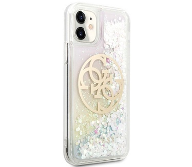 Guess Liquid Glitter Circle Hard Case - iPhone 11 (6.1") - Roze  Roze