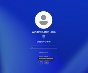 Windows 11 lockscreen wachtwoordknop. Bron: Windows Latest