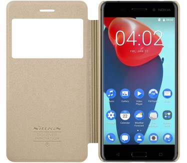 Nillkin New Sparkle S-View Book Case voor Nokia 6 - Goud Goud