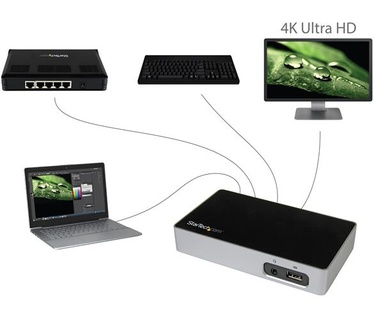 Startech.com 4K DisplayPort docking station voor laptops USB 3.0 Universele laptop port replicator