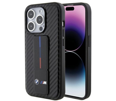 BMW M Carbon Grip Back Case - Apple iPhone 15 Pro (6.1") - Zwart Zwart