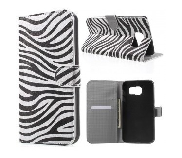 qMust Samsung Galaxy S7 Plus Wallet Case - hoesje met stand - Zebra