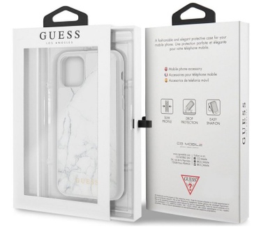 Guess Marble Hard Case voor Apple iPhone 11 Pro (5.8'') - Wit  Wit