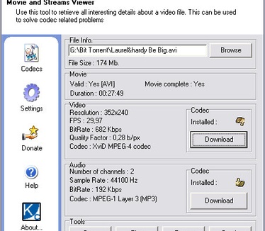 VideoInspector 1.2.0.70 screenshot