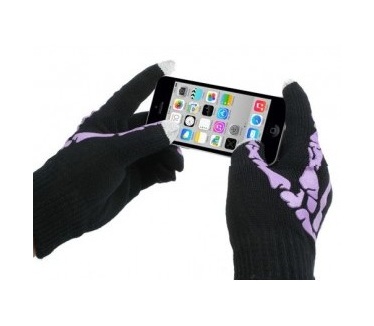 qMust Skeleton Touchscreen Handschoenen (Black/Purple)