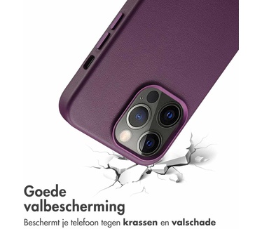 Accezz MagSafe Leather Backcover iPhone 13 Pro - Paars