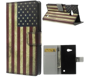qMust Nokia Lumia 730/735 Wallet Case met stand (USA)