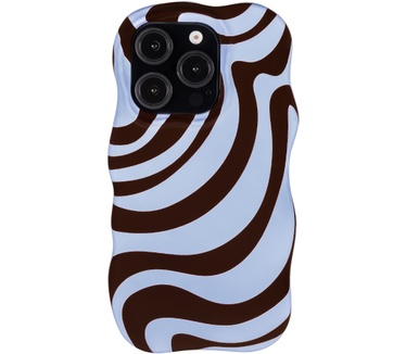 Selencia Vivid Wavy Backcover met MagSafe voor de Apple iPhone 15 Pro - Dream Swirl Chocolate