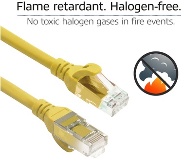 ACT Gele 5 meter TPE U/UTP CAT6A ultra-flex patchkabel snagless met RJ45 connectoren
