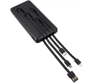 Grab 'n Go USB-C + Lightning + MicroUSB Powerbank 10000 mAh Zwart