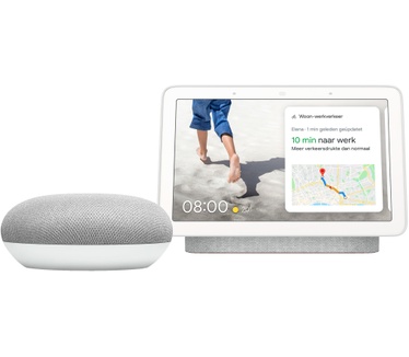 Nest Hub - Chalk + Google Home Mini Wit