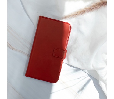 Selencia Echt Lederen Bookcase iPhone Xs - Rood