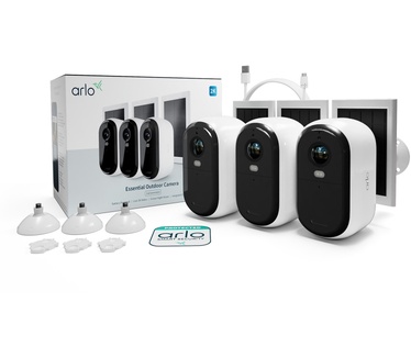 Arlo Essential 2K Outdoor 3-pack + 3 solar panelen