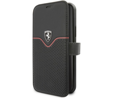 Ferrari Perforated Leather Book Case iPhone 11 (6.1") - Zwart  Zwart