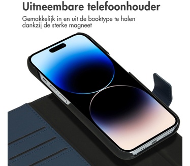 Accezz Premium Leather 2 in 1 Wallet Bookcase iPhone 14 Pro - Donkerblauw
