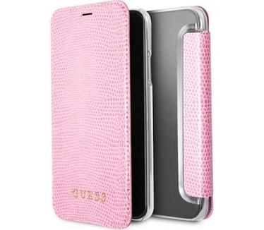Guess Python Book Case voor iPhone X (5.8'') - Roze Roze