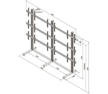 Newstar NeoMounts PRO verrijdbaar videowall meubel NMPRO-M33