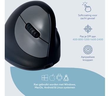 R-Go Tools HE Break Mouse, Bluetooth, L (> 185 mm) , Rechts