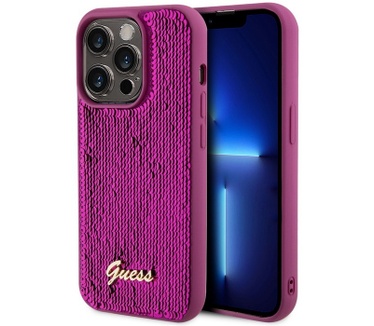 Guess Sequins Back Case - Apple iPhone 14 Pro Max (6.7") Magenta Paars