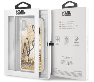 Karl Lagerfeld Star Glitter Case - iPhone X/XS (5.8") - Goud  Goud