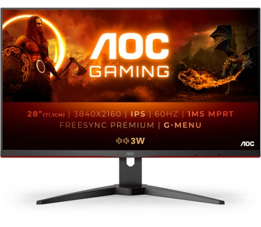AOC U28G2AE/BK Zwart