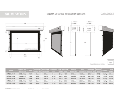 iVisions iVisions Cinema 4K Series projectiescherm 230 x 129 (16:9)