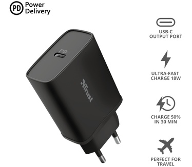 Trust Qmax 18W Ultra-Fast USB-C Wall Charger with PD